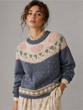Vintage Hand Knit Fair Isle Sweater